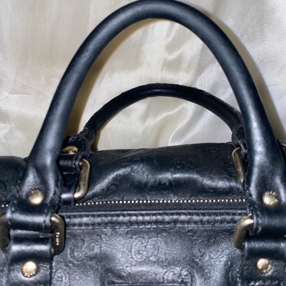 Gucci black leather Guccissima Boston Bag; great condition -recently refinished - Picture 5 of 10